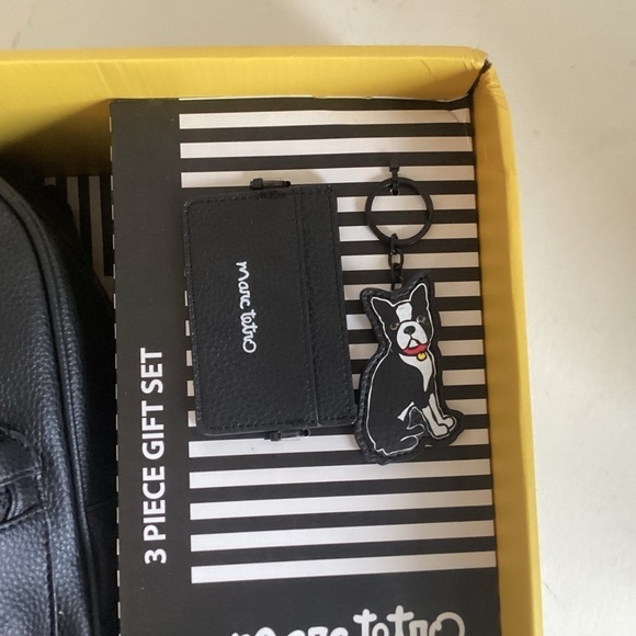 Marc Tetro 3 Pc Boston Terrier Backpack Keychain Cardholder - Black Gift Set NIB main image 7